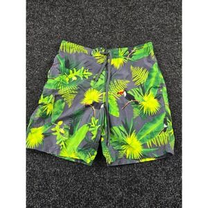 RS Surf Mens Tropical Toucan Board Shorts Grey Green Floral Swim Trunks Large